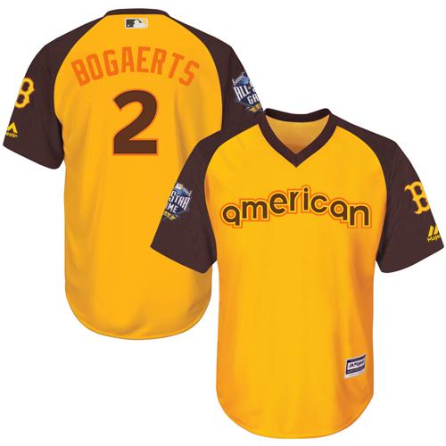 Red Sox #2 Xander Bogaerts Gold 2016 All-Star American League Stitched Youth MLB Jersey - Click Image to Close